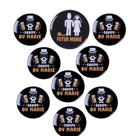 13 x JGA Decorative Men, Groom Sash Badge Groom with 12 Team Groom Buttons French