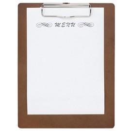 Olympia Menu Clipboard A4, Brown, Menu Presentation Clip Board, MDF, Fast Release Clip, Size: 320(H) x 1204(W)mm, CL174
