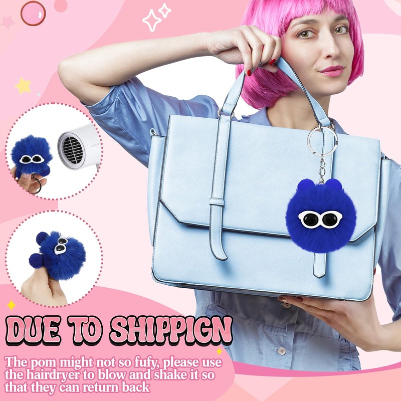 Equsion 48 Pcs Kawaii Keychains Bulk Cute Plush Keychains Fluffy