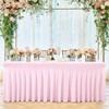 Pink Table Skirts for Rectangle Tables 8ft Spandex Table Covers