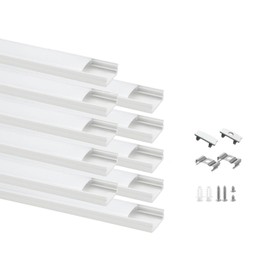 Besseto 10Pack 6.6Ft/2M White LED Aluminum Channel,LED Strip Light Diffuser Aluminum Channel Profile Housing Extrusion for Under Cabinet Counter and Stairs (White-10Pack 6.6ft)