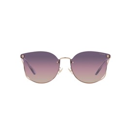 Coach HC7151D Sunglasses, Shiny Rose Gold/Transparent Purple, 63 mm