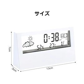 KDSSYFT Digital Table Clock, 5.1 x 2.8 x 1.2 inches (13 x 7 x 3 cm), Alarm Clock, Temperature and Hygrometer, Large Screen, Date, Calendar Display, Easy to Read (Clear)