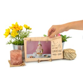 CONTRAXT Picture Frame with Clips and Leash. Details Idea Happy Gift Birthday Polaroid Picture Frame Photo Frame Wooden Photos Picture Frame Hanging Man Woman (Birth)