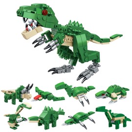 JTgugu Bausteine Set Jurassic Dinosaurier STEM 8 in 1 Bauspielzeug Dinosaurier Spielzeug Bausteine Bauspielzeugsets Dino Bausätze Geschenk für Jungen ab 6 7 8 9 10 11 12 13 14 Jahren