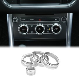Aluminum alloy Air Conditioning Knobs Audio Circle Trim For Rangerover Sport Vogue L405 Car Accessories 4pcs (Silver)