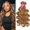 Honey Blonde Highlight Body Wave Bundles 100% Unprocessed Brazilian Virgin