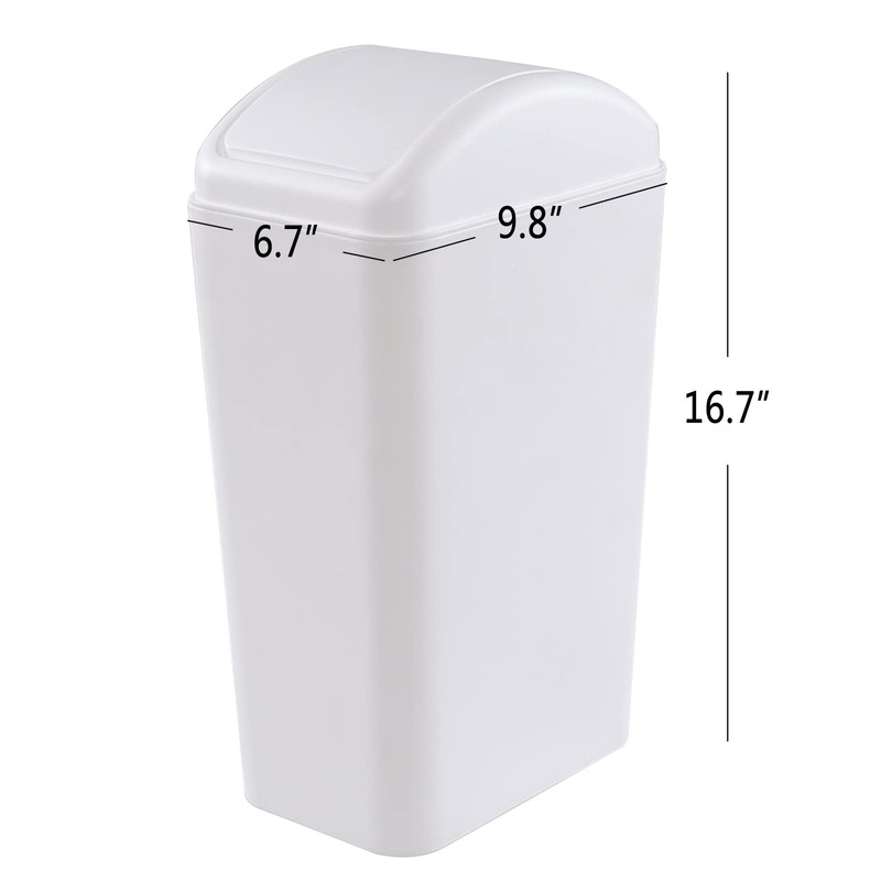 Joyeen Plastic Waste Bin with Swing Lid, 14 Liter Garbage