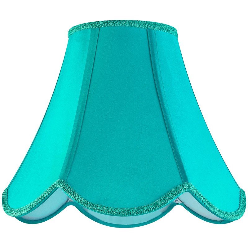 GO&SO Scalloped Lamp Shade Teal Lamp Shade -Bell Lampshades 6x13x10.6"(Spider)