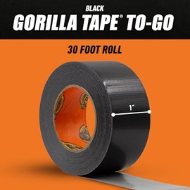 Gorila Cinta Americana To-Go, Paquete de 2, Negro