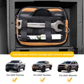 RERPRO Center Console Organizer Storage Compatible with 2024 2025 Toyota Tacoma 4th Gen 2025 Toyota 4Runner 6th Gen Accessories Console Organizer Armrest Hidden Bag with Tactical Molle Panel, Orange