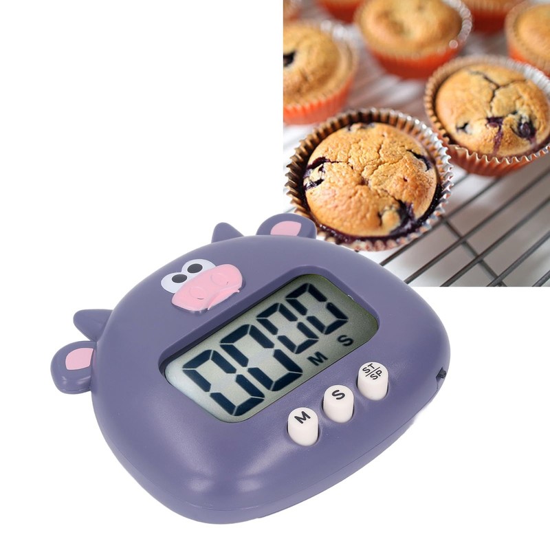 Luqeeg Cute Animal Digital Multi-Function Kitchen Timer, Purple