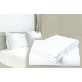 Castejo CA96 Flat Sheet 100% Cotton in Various Sizes Approx. 145 g/m² White (180 x 290 cm)