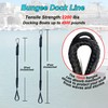 Bungee Boat Mooring Lines, 2FT, 1800LB Breaking Strength, 2 Carabiner