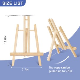 ESRICH 2 Pack 11.8" Wood Easels,Small Tabletop Display Stand,Easel Stand for Painting,Painting Party,Kids Student Tabletop Easels for Painting, Portable Canvas