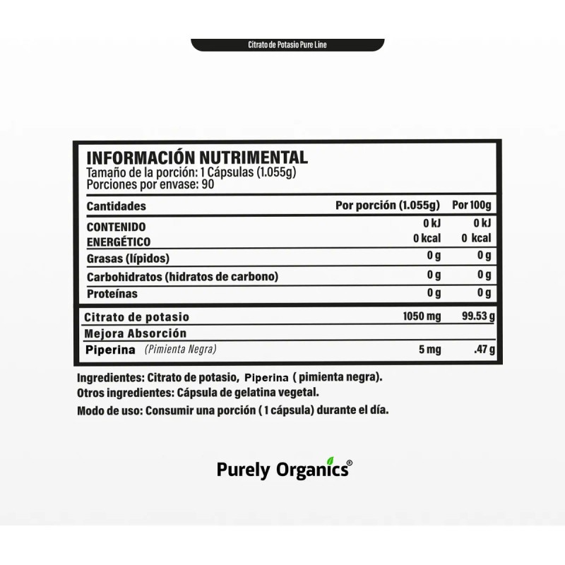 Citrato de Potasio 1050 mg Apoya Equilibrio Electroltico y Funcin