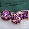 ARUOHHA Metal DND Dice Copper Purple Dragons Dice Set with