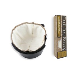 CoffeeSock ’The Original’ Reusable 100% Organic Cotton Coffee Filters - 2 pack Basket Filters 6-12 cup fit | Coffee Sock Cloth Coffee Filter | Organic Cotton Alternative – Zero-waste & Eco-Friendly