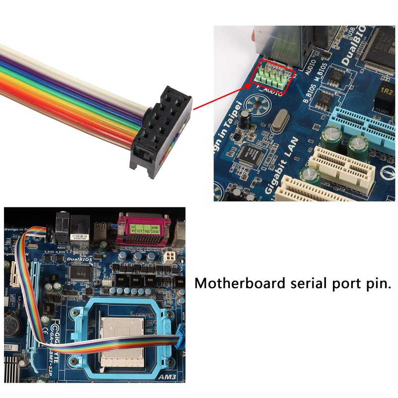 PNGKNYOCN DB9 to 10-Pin IDC Serial Cable,RS232 Male to IDC