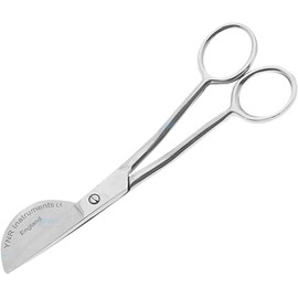 YNR Left Hand Applique Duckbill Machine Embroidery Scissors - Premium German Steel Fabric Scissors Razor-Sharp Small Tip for Optimal Precision Stitches, Crafting, Sewing-Silver 4.5”