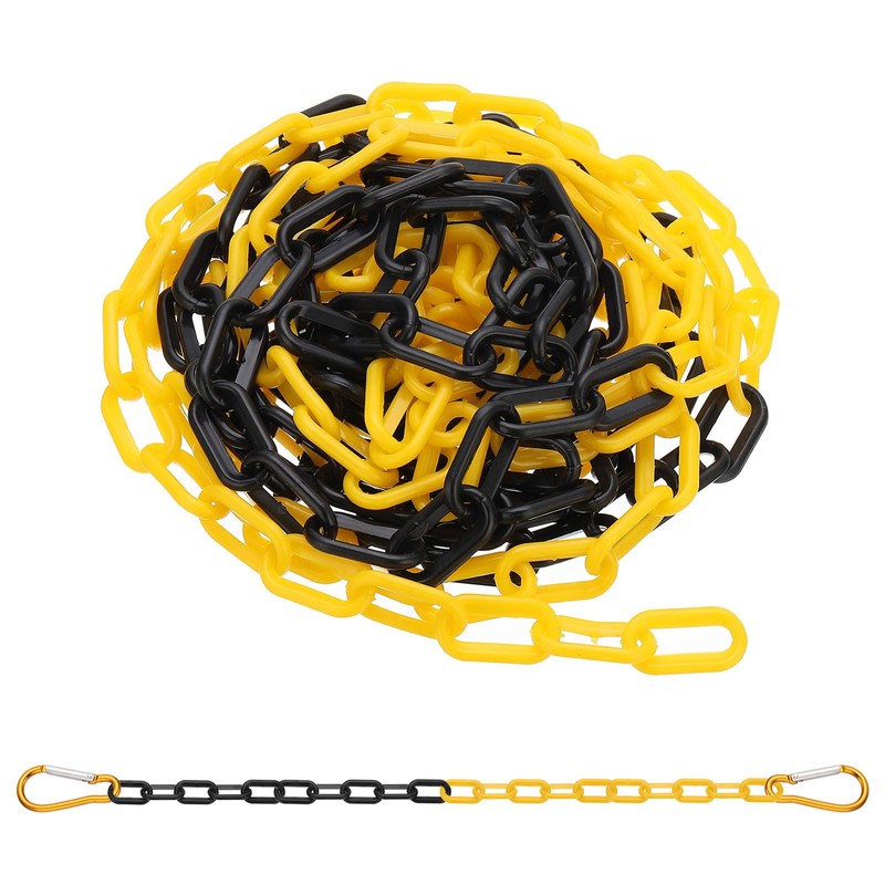 PATIKIL 20Ft Plastic Chain Barrier, Safety Link Chain with 6