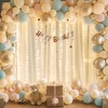 10x10ft Champagne Polyester Backdrop Curtains with Lights String for Wedding