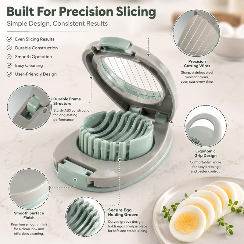 2 PCS Egg Slicer, Egg Cutter for Boiled Eggs, Hard