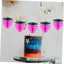 iplusmile 10pcs Paper Honeycomb Strawberry Balls Party Wall Decor Bright Fruit Shaped Hanging Ornaments for Home Celebration Festive Atmosphere