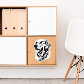 Large 210mm 'Golden Retriever Portrait' Permanent Sticker Decal for Cars/Windows/Bins/Walls etc (DW00129514)