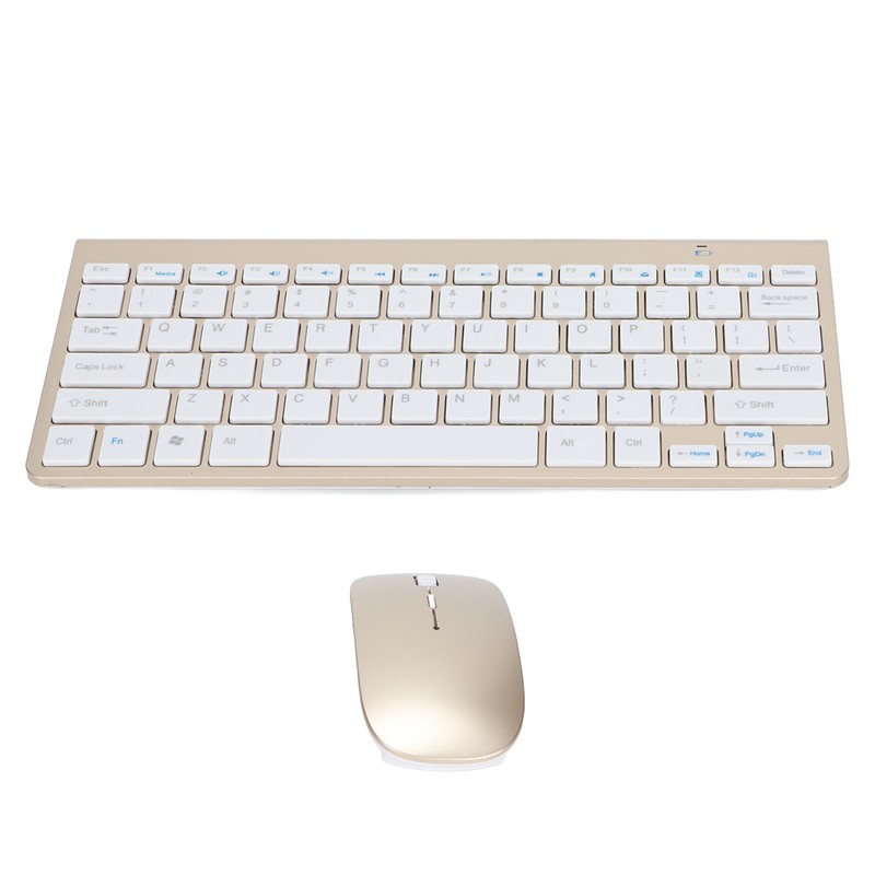 Keyboard Mouse Combo Wireless 2.4G USB Ultraslim Portable Ergonomic Wearproof