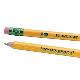 Dixon Ticonderoga Company Beginner's Pencil, No. 2 Soft, Round, W/Eraser, Yellow