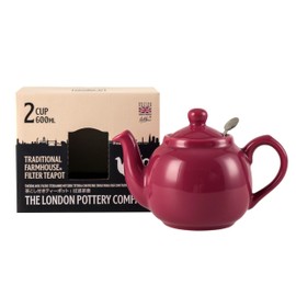 London Pottery Farmhouse Teapot with Infuser, Ceramic, Carmine, 2 Cup (600 ml) [Parallel Imported Product]