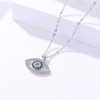 SQKXKLCZ 925 Sterling Silver Blue Evil Eye In White Blue