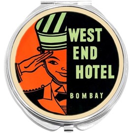 NewCharms West End Hotel Bombay Compact with Mirrors - Perfect Pocket and Purse Size Folding Mirror for Applying Make Up Anywhere