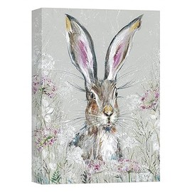Artko Hare Canvas Print Wall Art - Animal Themed Home Decor - Nicola Jane Rowles Artwork - Ready to Hang 'Hope' Painting - 30 x 40cm