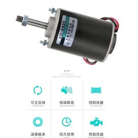 High Torque DC Motor 12v / 24v 3500/7000RPM Permanent Magnet M otor Mini DC Motor DIY Generator Motor 30W CW/CCW (Threaded Shaft)(with Bracket)