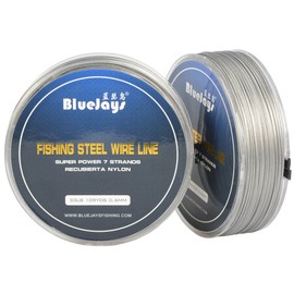 100 Metres 33 Pound 0.6mm Fishing Stee Wire Nylon Coated 1x7 Stainless Steel Leader Wire Super Soft Fishing Wire Lines