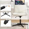 COSTWAY Criss Cross Legged Chair, Modern Armless Desk Chair w/Wide