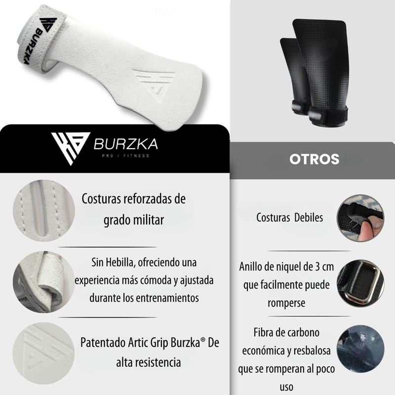 Burzka Callera Artic Grip Pro Sin Hoyos Crossfit Gym Pesas