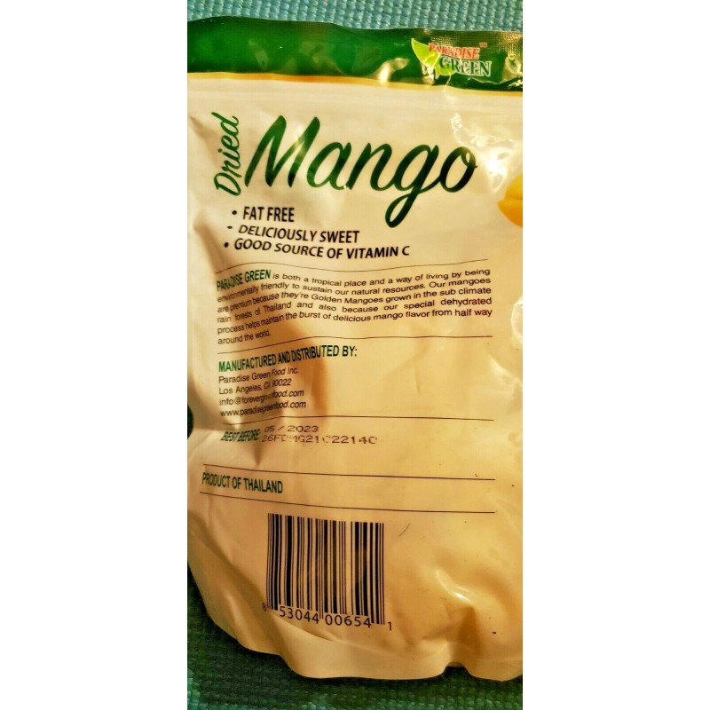GREEN PARADISE 2 PACK PARADISE GREEN DRIED MANGO FRUIT FAMILY