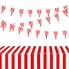 BOOMTOP Tablecloth Red and White Stripes Table Decoration