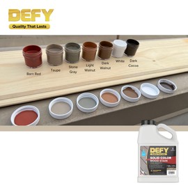 DEFY Solid Color Wood Stain - 7 Color Samples, 1 Oz - Long-Lasting Deck Paint for Wood and Fence Stain – UV Resistant, Opaque Wood Paint – Ideal for Decks, Fences, Siding, and Outdoor Furniture