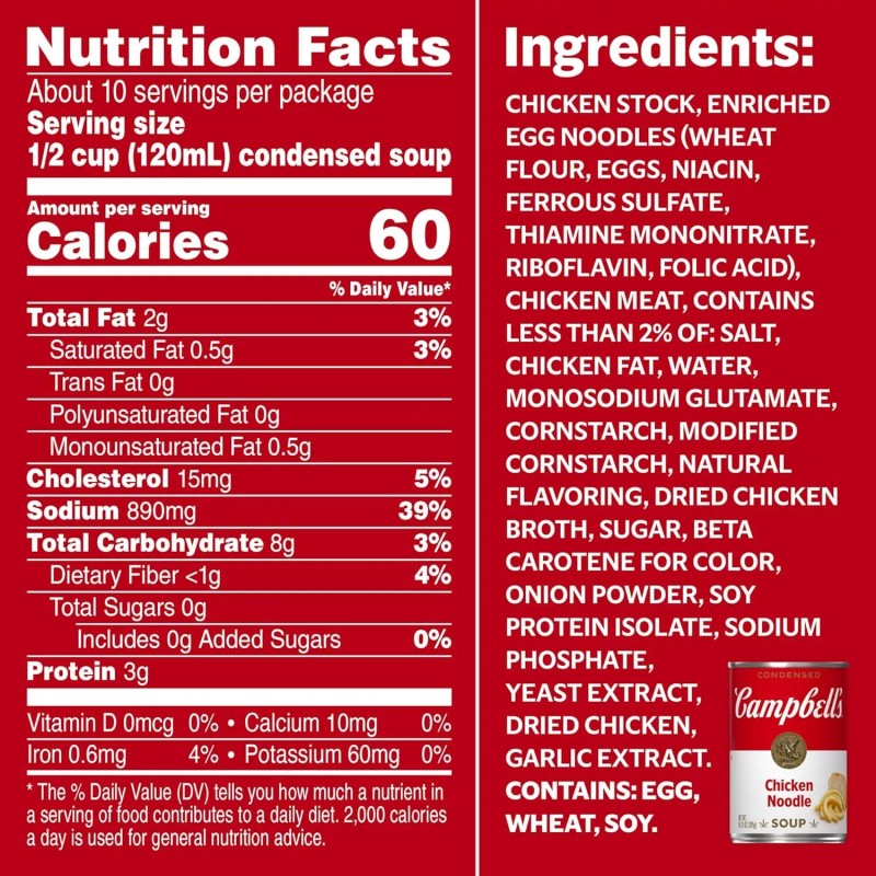 Campbell's Condensed Chicken Noodle Soup, 10.75 Ounce Can (Pack of