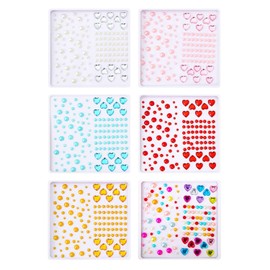 6 Perlen Lieben Gesichtsaufkleber, Gesichtskosmetik, Glänzende Dekorative Aufkleber, Diy -Maniküre -Accessoires.