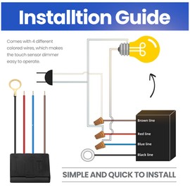 3 Way Touch Sensor Dimmer, Control Module Replacement, 3-Level Light Dimmer Module, 100 Watt Max, Touch Lamp Repair Kit (2)