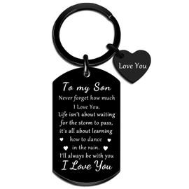 Best Gift for Teen Boy from mom Fathers Day Keychain Gifts for Son Ideal Gifts for Adult Sons To My Son Keychain Inspirational Gift from Mom Dad Sons Graduation Present from Parents I Love You