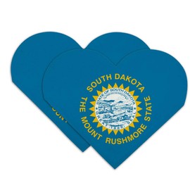 South Dakota State Flag Heart Faux Leather Bookmark - Set of 2