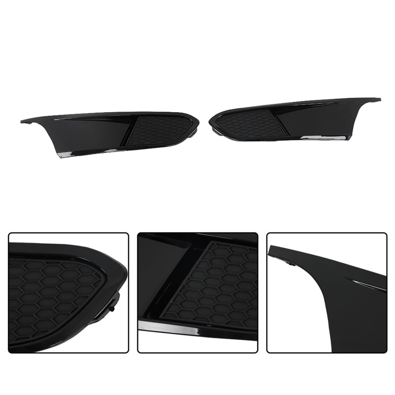 Front Upper Lower Grille Red Trim With Bezel Replacement for