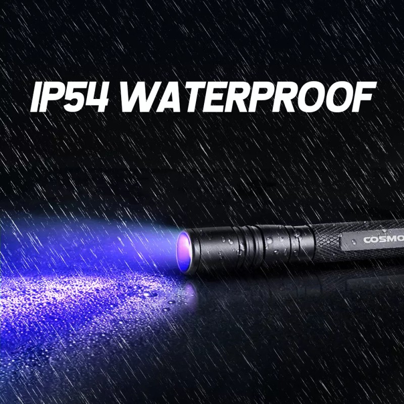 Cosmoing Zoomable 395nm UV Light Penlight Scalable Clip Blacklight Flashlight