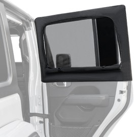 JOYTUTUS Rear Wrangler Side Window Sun Shade Camping Window Insect Screen Compatible with 2007-2026 Wrangler JK JL 4 Doors Gladiator JT, Car Window Covers for Privacy Blackout 2 Pcs